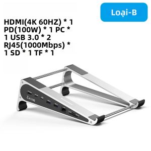 kebidumei | BEBIDUMEI 8 Trong 1 USB 3.0 Laptop Docking Station 4K60Hz HDMI Ethernet PD 100W SD Đầu Đọc Thẻ TF Kim Loại Laptop Giá Đỡ Xe Hơi Phụ Kiện Máy Tính