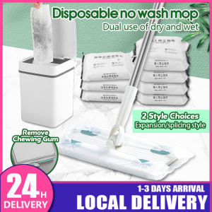 Dust Mop Tisu 360° Spin Dry/Wet Static Duster Paper Flat Mop Wet Dry Wipe Electrostatic Tissue Wipes Floor Cleaning Lantai Magik Lap Rambut Habuk 静电拖把 抹地湿巾 静电拖把 除尘纸