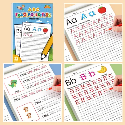 32-Page Childrens Handwriting Practice Book English Alphabet Letters Tracing and Writing Pen Control Training Book Childrens Early Education Workbook Learning to Write Suitable for Home and School Writing Aids