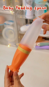 Dr.isla Sendok Makan Bayi & Mangkok Silikon Anti Tumpah 2 in 1 Warna Light Blue/White untuk MPASI 6 Bulan BPA Free