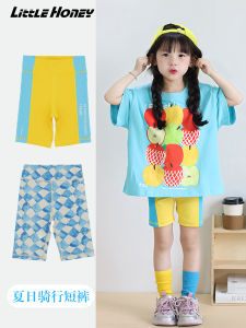 Summer High Elasticity Shorts Childrens Cycling Pants Girls Shark Pants Baby Summer Bottoming Shorts Sporty Polyester Blend