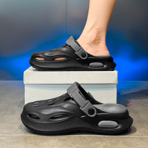 New Summer Mens Black Thick Sole Closed Toe Slippers