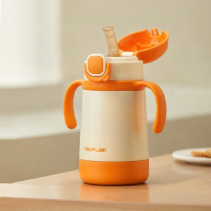 Neoflam | ถ้วยกันความร้อน Neoflam สำหรับเด็ก ถ้วยกันความร้อนแบบมีท่อสำหรับเด็ก ถ้วยนม ถ้วยกันความร้อน 316L สแตนเลส ถ้วยกันความร้อนสำหรับเด็ก