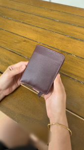 Full Grain Cowhide Leather BFF Compact Cardholder with Coin Purse ID Wallet