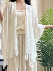 Khăn Choàng Cổ Mỏng Thanh Lịch Mùa Hè Cho Nữ Phong Cách Hàn Quốc Đa Năng Thiết Kế Tua Rua Trang Phục Truyền Thống Trung Quốc