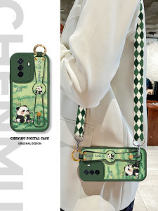 Cute Panda Phone Case for Huawei Enjoy 80 pro Crossbody Strap Womens New Model Soft TPU Full Protection Anti-Fall Neck Strap Hand Wrist Support
