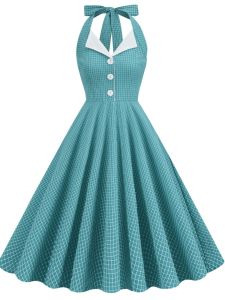 Hebe Vintage 80s Hong Kong Style Retro Polka Dot Party Dance Performance Dress Waist Cinched Full Skirted Gown Spring Autumn