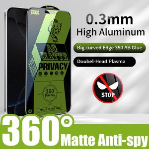 360 Degree Full Cover Matte Privacy Tempered Glass For iPhone 17 Pro Max Air 16 Plus 15 14 13 12 11 Pro Max X XS MAX XR Frosted Anti Spy Peeping Screen Protector Film