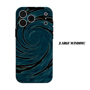 Dark Teal Metallic Swirl Phone Case for iPhone 18 17 16 15 14 13 12 11 Air Pro Max Plus Double-layer Cover