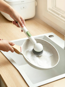 MODERN SWEETHOME | Add-Liquid Safe-Clean Long-Handle Pot Cleaning Brush