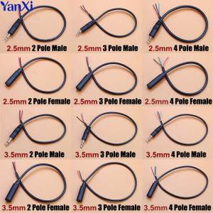 1pcs 2.5mm 3.5mm Mono Stereo Audio Cable Male Female Plug Jack Connector 2/3/4Pin Extension Wire DIY Earphone Mic Repair Cord