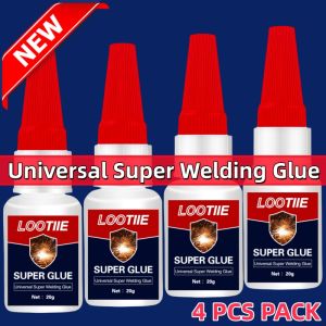 4PCS Quick Dry Super Glue 10 Sec Bond. Heavy Duty for Plastic Metal Wood Ceramic Glass. Multi-Purpose Repair