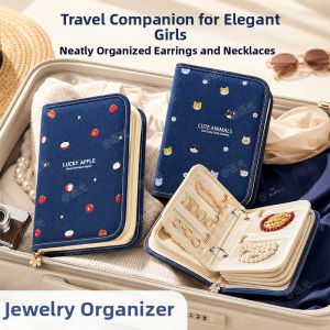 YUGUANG | Oxidation-Resistant Portable Travel Jewelry Organizer Denim