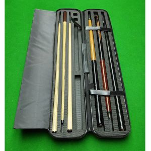 New Billiard Cue Stick Case Big Head Cue Bag Half Body Cue Box Set of 3 Front Limbs 3 Rear Grips Backable Sports Fitness