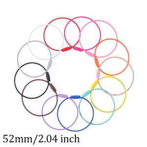 10Pcs 52mm Colorful Stainless Steel Wire Keychain Cable Rope Keyring Loop Holder Key Chains for Sport Travel Outdoor Tools