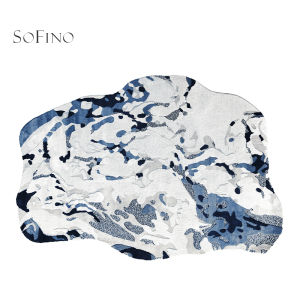 SoFINO | Elegant Minimalist Black and White Abstract High-End Carpet