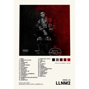 Tracklist Anuel AA Real Hasta La Muerte Music Album Cover Poster Print Canvas Painting Picture Wall Art Bedroom Home Decor Gifts