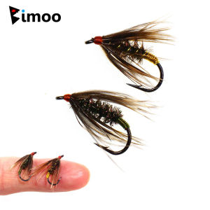 Bimoo 6PCS #12 Soft Hackle Pheasant Tail Copper Wire Wet Nymph Fly Artificial Insect Baits For BassTrout Grayling Fishing Lures