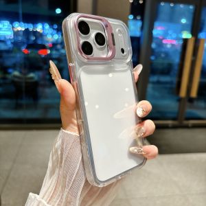 Ốp Điện Thoại iPhone Cao Cấp 2 Trong 1 Bằng Acrylic Chống Sốc Có Khung Kim Loại Trong Suốt Tương Thích Với Nhiều Mẫu Máy