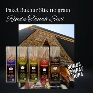 Paket Bukhur Stik 110 Gram Rindu Tanah Suci Terdiri dari 5 Aroma (Kiswah Hajar Aswad Raudah Gaharu & Kasturi)