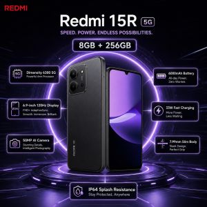 Redmi | 2026 new Redmi 15R 5G 8GB+256GB Mobile Dimensity 6300 6.9 120Hz Display 6000mAh Battery 33W Fast Charge Wet Touch 2.0