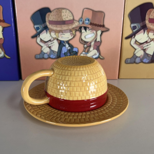 Collection ONE PIECE Hat Ceramic Cup Ace Luffy Saab PortgasDAce Mug Pottery And Porcelain