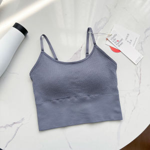 Seamless High-Intensity Shockproof Fitness Running Yoga Sports Vest Womens Thin Strap Beautiful Back Underwear One-Piece Design