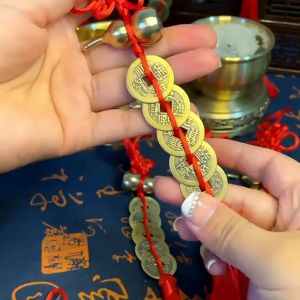 已开光铜葫芦挂件 Pure Copper Gourd Five Emperor Coins Genuine Copper Coins Pendant Bedroom Door-to-Door Toilet Relative Six Emperor Coins Hanging Ornaments