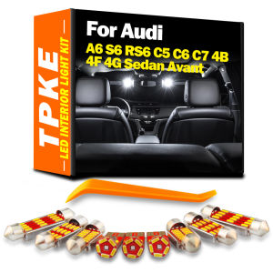 TPKE Canbus For Audi A6 S6 RS6 C5 C6 C7 4B 4F 4G Sedan Avant LED Interior Map Dome Trunk Door Light Kit Signal Lamp Indoor Bulbs