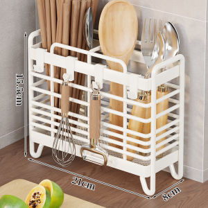 QINQI | Wall Mounted No Drilling Kitchen Storage Rack for Chopsticks and Utensils
