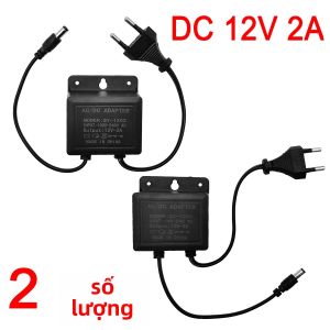 2 Chiếc DC12V 2A EU Cắm Điện Cho Camera Quan Sát An Ninh Giám Sát Camera AHD Chống Nước Đen NVR Đầu Ghi Hình Sạc AC100V-240V