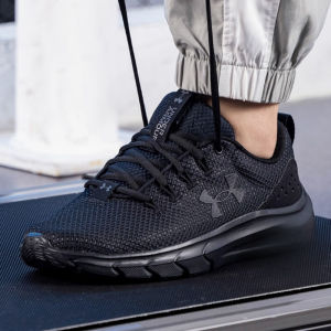 Black Mens Running Shoes under Armour Fitness Training Breathable Mesh Sports Sneakers Low Top Lace-Up Support Lightweight Rubber Sole