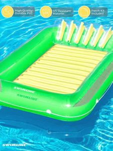 Inflatable Water Toy Double Lounger Pool Float Bed Backrest Chair Party Ring Swimming Pool Equipment Waterbed Yoga Fitness