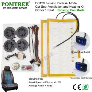 DC 12V Universal Car Seat Heating Seat Ventilation and Heating Kit Fit 1 Seat 3-level Switch 4 Fans Winter Summer Driving Kit