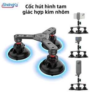 Giá Đỡ Điện Thoại Ô Tô Bằng Hợp Kim Nhôm Có Thể Điều Chỉnh Gắn Đế Hút 360 Độ Dành Cho GoPro Hero Insta360 Camera Hành Trình DJI