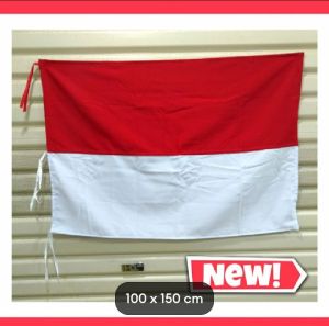 Bendera Merah Putih Size Besar 100x150 Jumbo 120x180 Kain Satin Murah
