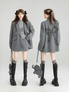KEIKO | Gray Casual French Style Suit for Autumn Two Pieces