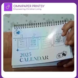 Omnipaper Flip Desk Calendar 2025-2026 with pen Creative Minimalist Small A5 size Time Schedule Planner and Notes School Officee Stationery