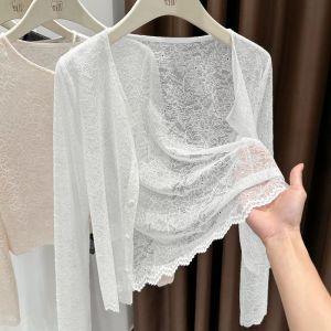 Pink Lace Sun Protection Knitted Cardigan