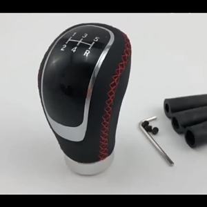 Car Universal 5 Speed Gear Shift Knob Shifter Lever Handle Modified Stick PU Leather Auto Accessories For All Manual Car Modles