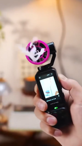2-in-1 1080P Handheld Fan Camera Mini HD Vlog Camera 180° Rotatable Portrait Auto Focus Anti-Shake Portable Outdoor Camera
