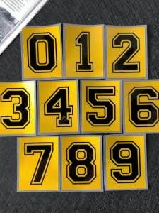 2PCS Reflective Motorcycle Racing Arabic Numbers 0123456789 Stickers DIY Moto Scooter Car Body Helmet Vinyl Accessories Decals