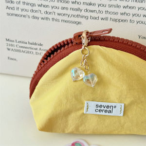 Original Handmade Mini Heart Shaped Coin Purse Zipper Earphone Mobile Phone Accessory Bag Hanging Decoration Piece