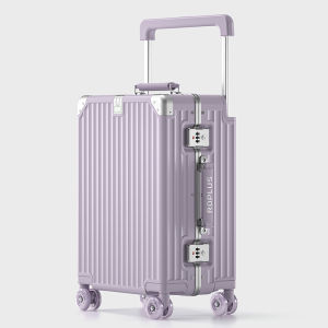 Rose Red Aluminum Frame Travel Suitcase Womens 20 Inch Boarding Box Wide Pull Rod Military Knife 24 Inch Travel Bag