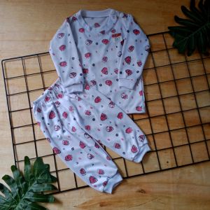 Setelan Baju Bayi Lengan Panjang 0-6 bulan motif lucu / Set baju panjang piyama bayi