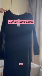 (Ready Stock) Modernform (M775) Womens Nylon Long Inner Dress Sleeve Muslimah Long Dress Plain Color