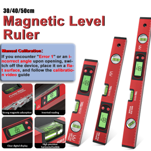 30/40/50cm Electronic Digital Display Level Ruler Magnetic Angle Meter Aluminum Alloy Level Protractor Inclinometer 90 Degree