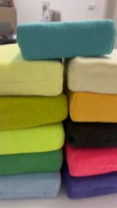 ฟองน้ำผ้า ล้างทำความสะอาดรถยนต์ ขนาด 13x19x4 cm ฟองน้ำผ้าอเนกประสงค์ แบบคละสี