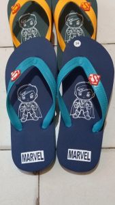 Superman Sandal Jepit Anak Laki-laki Unisek | Anti Slip Tebal Lentur | Bahan Karet Spon Rubber | Warna Kuning Merah Tosca | Ukuran 21-35 | Usia 5-6 Tahun