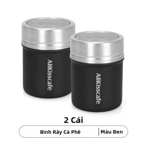 AliKisscafe Thép Không Gỉ Bột Cà Phê Máy Lắc Đường Có Nắp Đậy Máy Lắc Bột Cà Phê Espresso Cocoa Máy Sàng Bột Barista Phụ Kiện Nhà Bếp Đen/Trắng